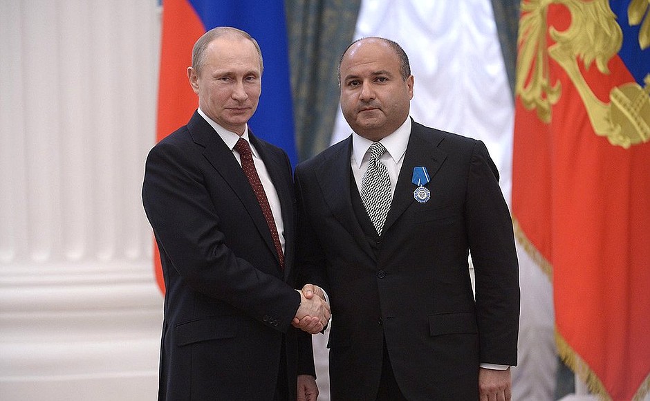 Presenting Russian Federation state decorations. President of the Russian Bobsleigh Federation Georgy Bedzhamov is awarded the Order of Honour.