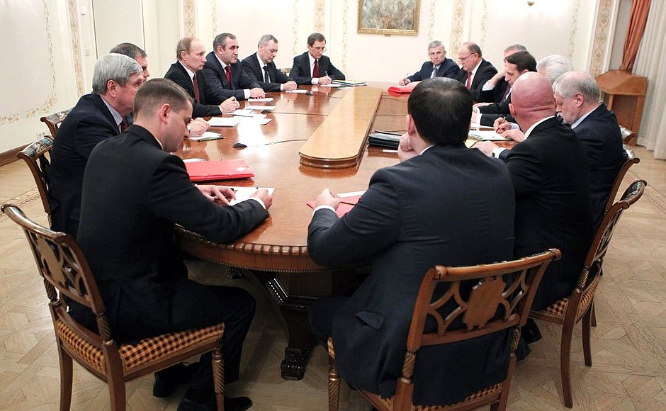 Meeting with State Duma party faction leaders.