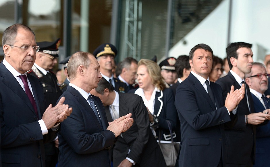 At the opening ceremony of National Day of Russia at Expo 2015.
