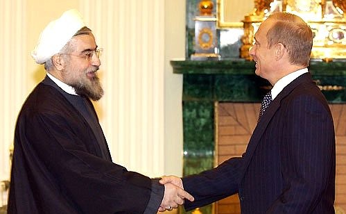 President Putin meeting with Secretary of the Supreme National Security Council of Iran Hassan Rouhani.