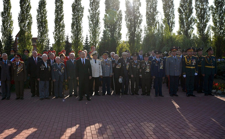 During the visit to the Battle of Kursk memorial complex.