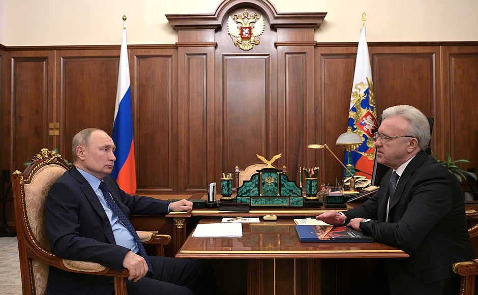 Meeting with Governor of Krasnoyarsk Territory Alexander Uss.