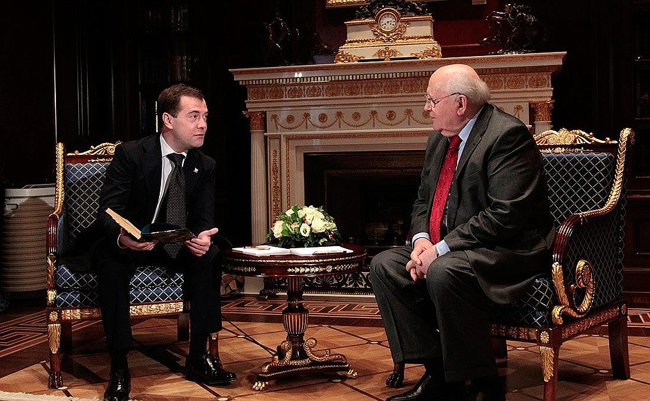 With Mikhail Gorbachev.