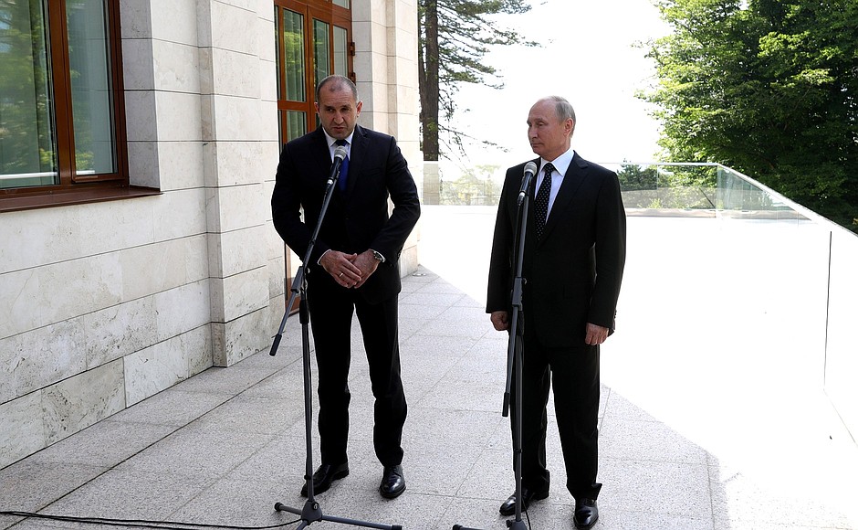 Заявления для прессы по итогам встречи с Президентом Болгарии Руменом Радевым.