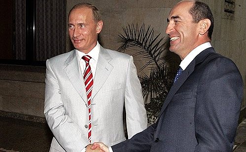 With Armenian President Robert Kocharian.