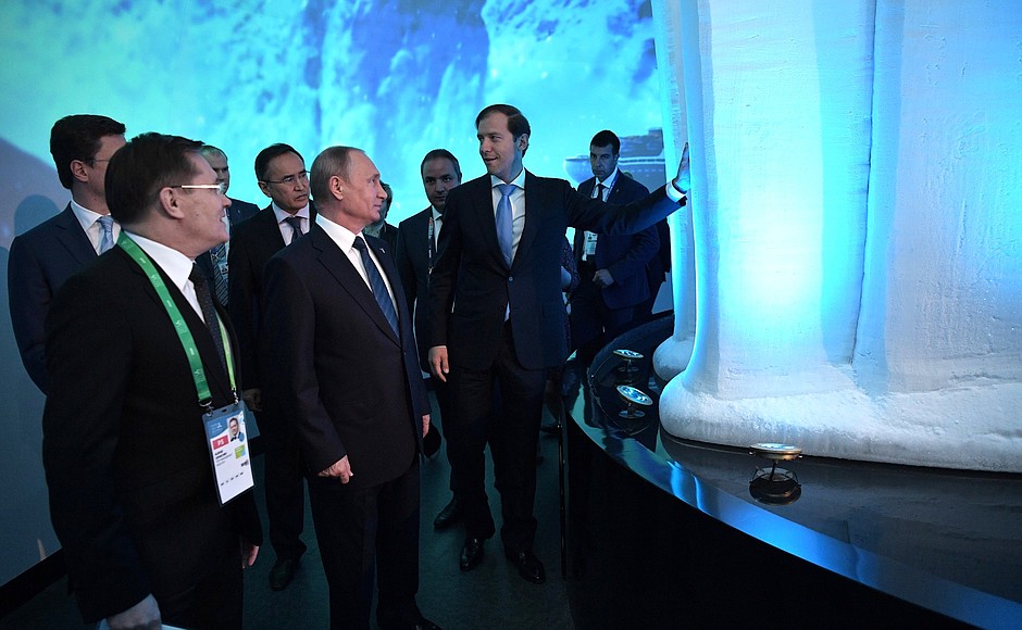 During a visit to the Russian pavilion at the Astana EXPO 2017 international specialised exhibition.