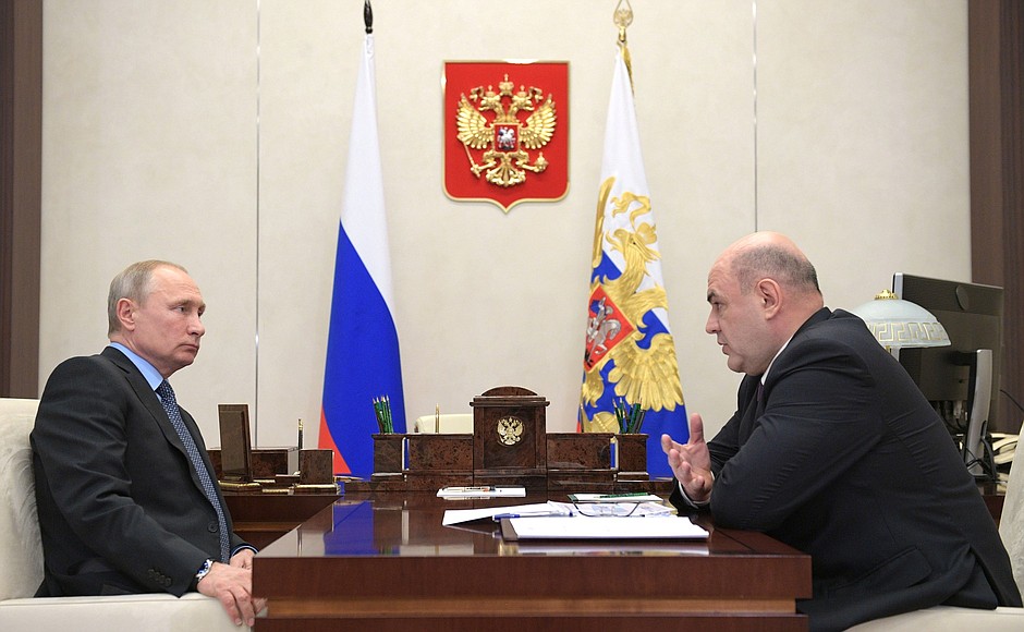 Meeting with Head of the Federal Taxation Service Mikhail Mishustin.