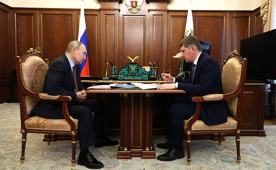 With Minister of Economic Development Maxim Reshetnikov.