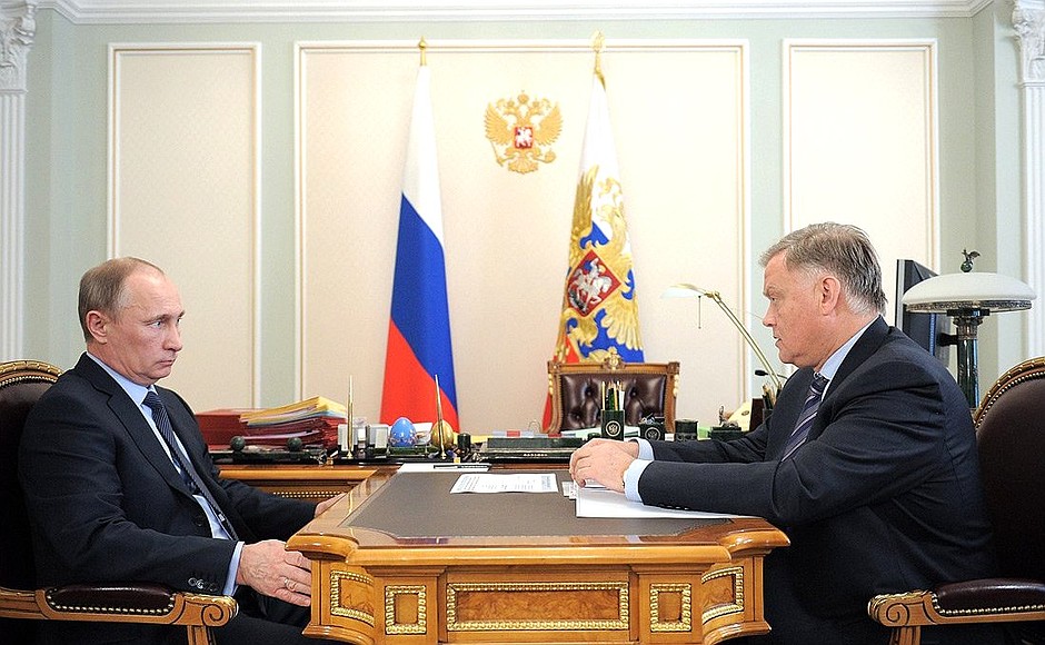 With Russian Railways CEO Vladimir Yakunin.