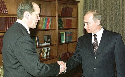 President Putin with Alexander Veshnyakov, Chairman of the Central Election Commission.