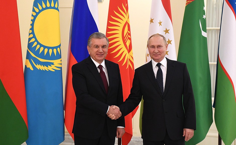 With President of the Republic of Uzbekistan Shavkat Mirziyoyev.