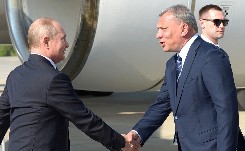 Arriving in Kazan. With Deputy Prime Minister Yury Borisov.
