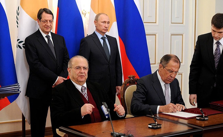 Foreign Minister of the Russian Federation Sergei Lavrov and Foreign Minister of the Republic of Cyprus Ioannis Kasoulides signed cooperation documents.