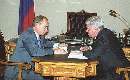 President Putin with Chairman of the Supreme Court Vyacheslav Lebedev.