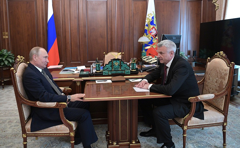 Working meeting with Sergei Nosov. The President signed an Executive Order appointing Sergei Nosov Acting Governor of Magadan Region.