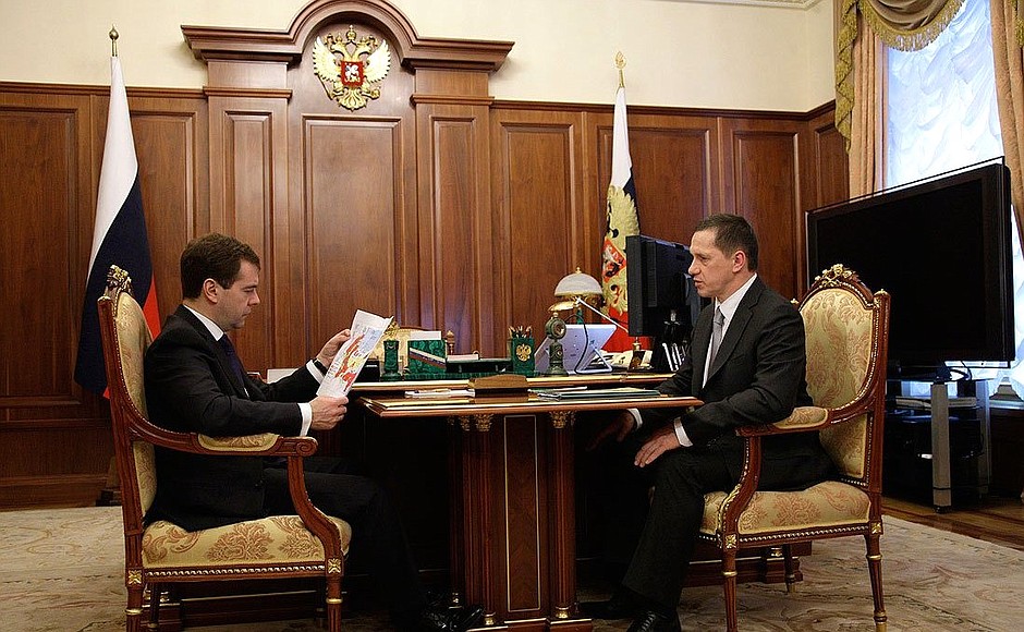 С Министром природных ресурсов и экологии Юрием Трутневым.