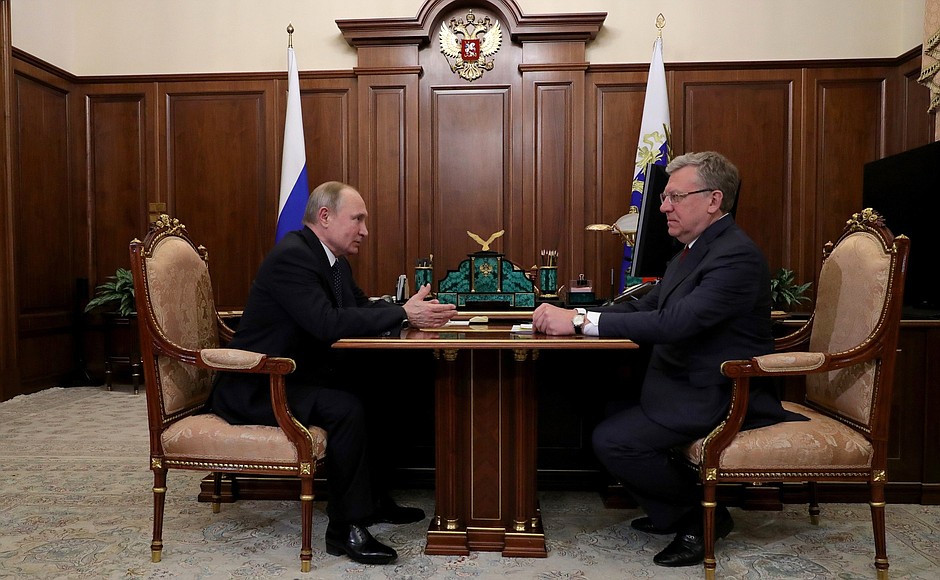 With Chairman of the Accounts Chamber Alexei Kudrin.