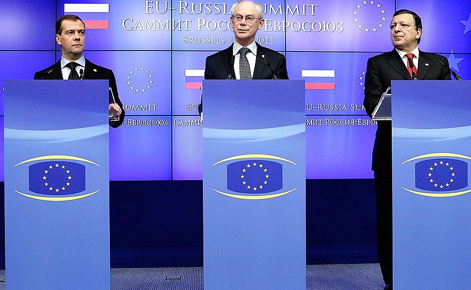 Совместная пресс-конференция по итогам встречи на высшем уровне Россия – Европейский союз.
