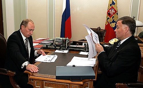 Рабочая встреча с главой ОАО «Российские железные дороги» (РЖД) Владимиром Якуниным.
