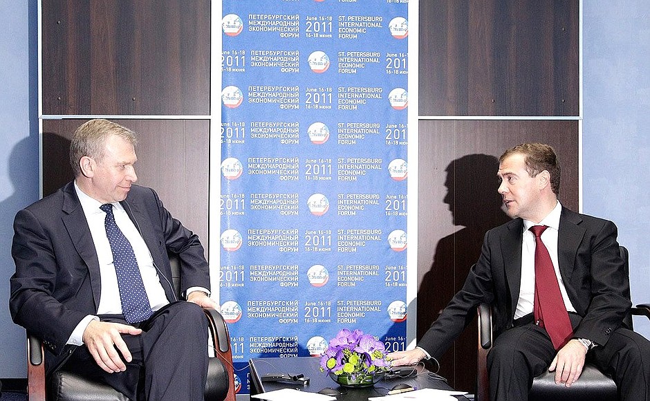 With acting Prime Minister of Belgium Yves Leterme.