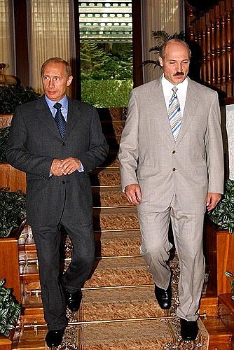 President Putin after negotiations with Belarusian President Alexander Lukashenko.