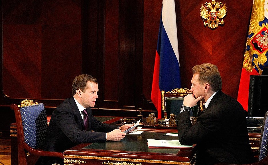With First Deputy Prime Minister Igor Shuvalov.