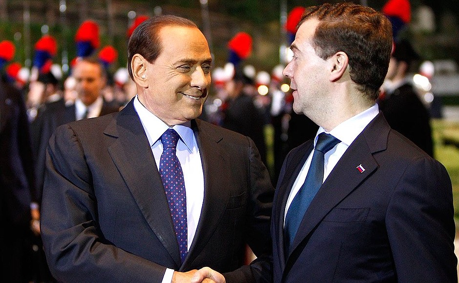 С Председателем Совета министров Италии Сильвио Берлускони.
