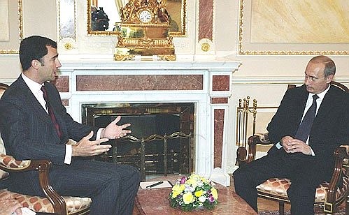 President Putin with Prince Felipe of Asturias, heir to the Spanish throne.