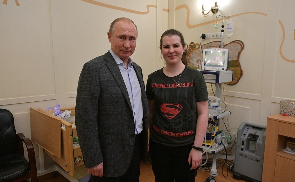 During a visit to children’s hospice in St Petersburg.