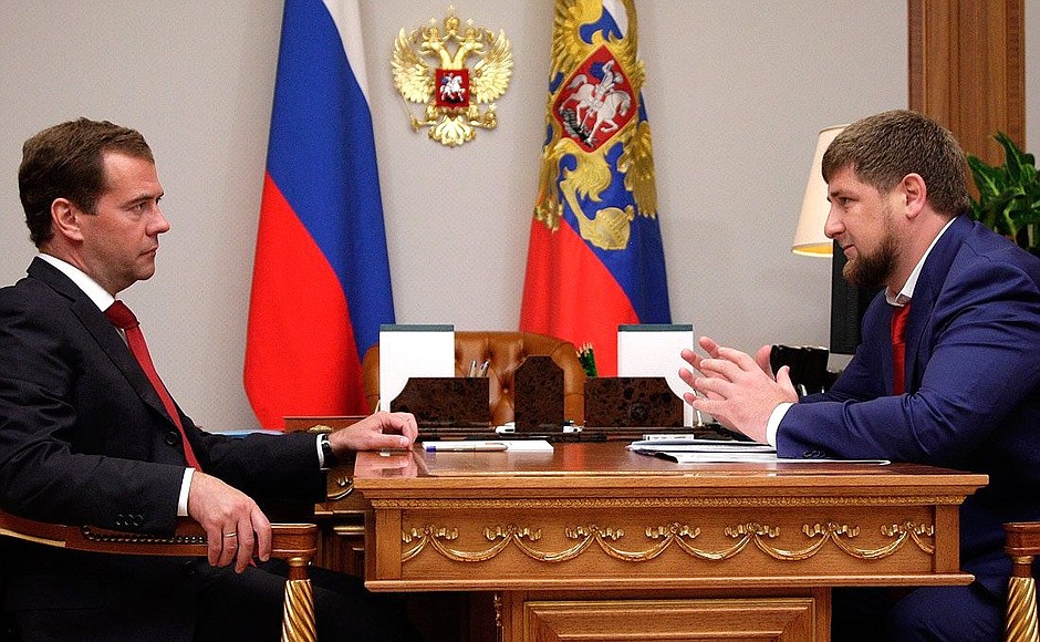 Рабочая встреча с Президентом Чеченской Республики Рамзаном Кадыровым.