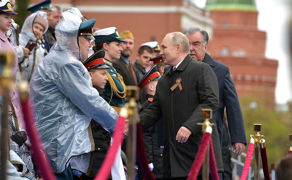 Before the military parade to mark the 76th anniversary of Victory in the Great Patriotic War.