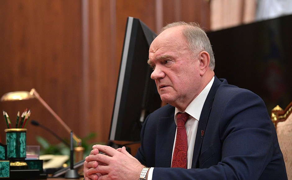 Leader of the Communist Party of the Russian Federation (KPRF) faction in the State Duma Gennady Zyuganov.
