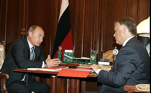 With the President of the company Russian Railways, Vladimir Yakunin.