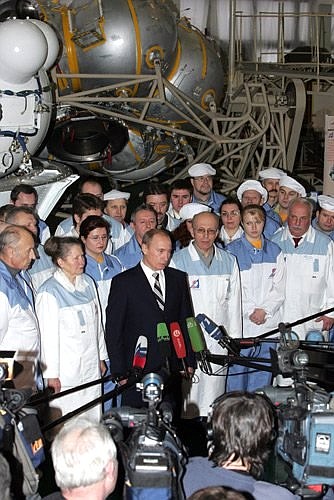 With employees of the S. A. Lavochkin Scientific-Production Enterprise.