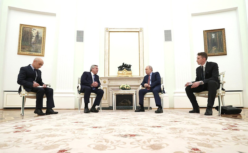 Переговоры с Президентом Аргентины Альберто Фернандесом.