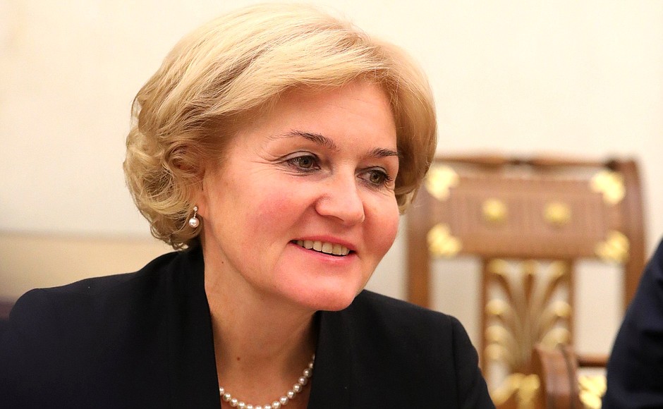 Deputy Prime Minister Olga Golodets before the meeting with Government members.
