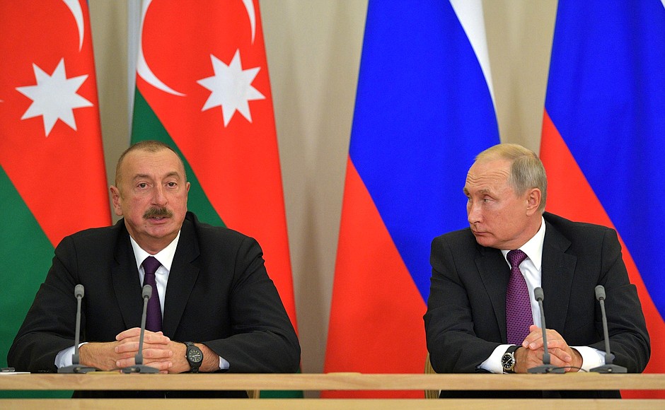 Press statements following talks with President of Azerbaijan Ilham Aliyev.