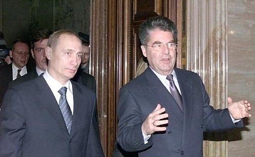 President Putin with Heinz Fischer, the First President of the National Council (parliament) of Vienna.