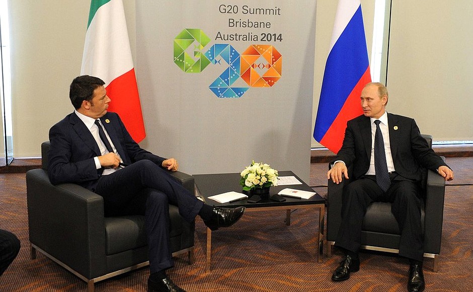 С Председателем Совета министров Италии Маттео Ренци.