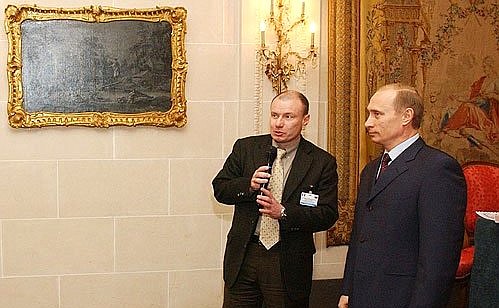 A Russian-French cultural event dedicated to the 300th anniversary of St Petersburg. Left, Interros company president Vladimir Potanin.