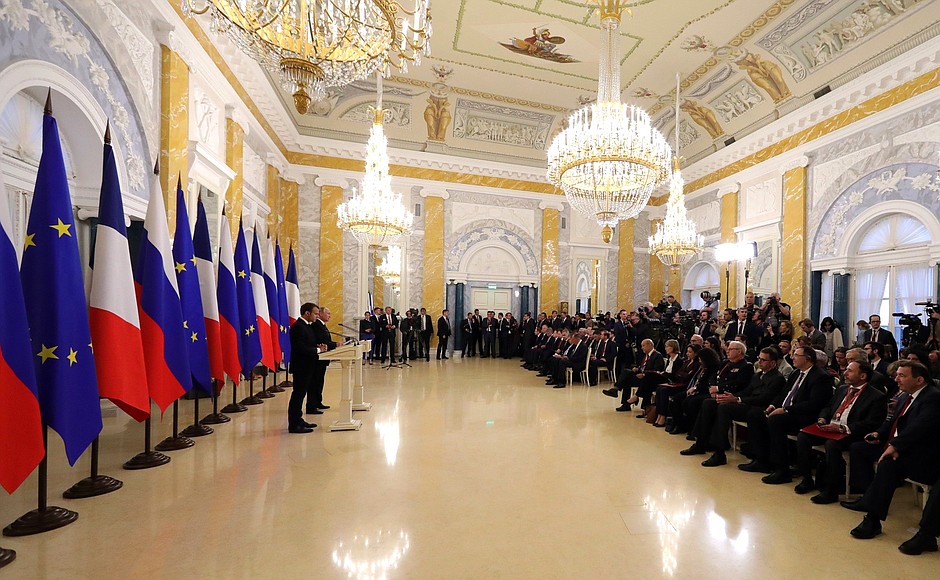 Совместная пресс-конференция с Президентом Франции Эммануэлем Макроном.