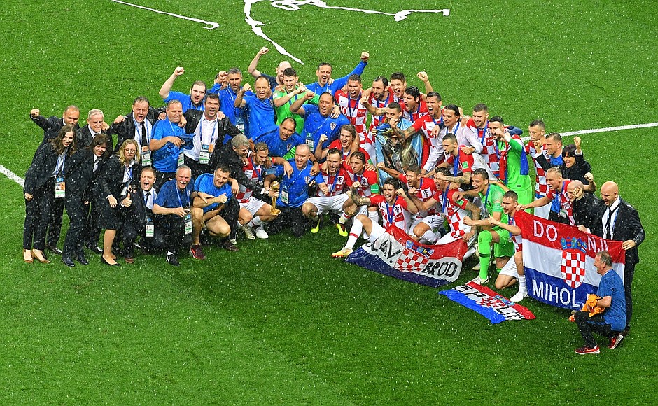 Team Croatia after the final match of the 2018 World Cup.