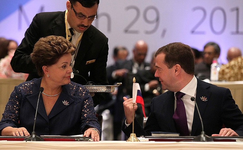 The BRICS Summit. With President of Brazil Dilma Rousseff.