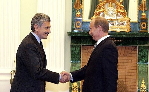 Before the beginning of the meeting with Italian Foreign Minister Massimo D\'Alema.