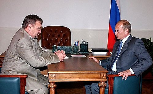Рабочая встреча с главой администрации Чеченской Республики Ахматом Кадыровым.