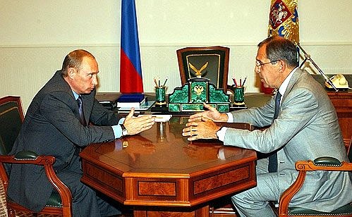 Рабочая встреча с Министром иностранных дел Сергеем Лавровым.