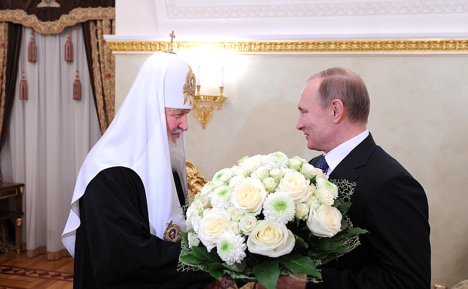 With Patriarch of Moscow and All Russia Kirill.