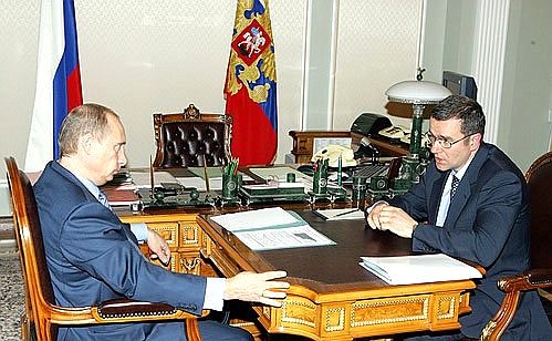 Рабочая встреча с губернатором Тверской области Дмитрием Зелениным.