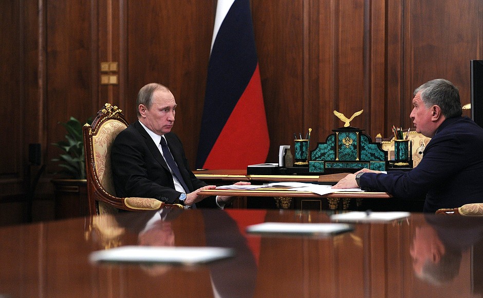 С президентом, председателем правления компании «Роснефть» Игорем Сечиным.
