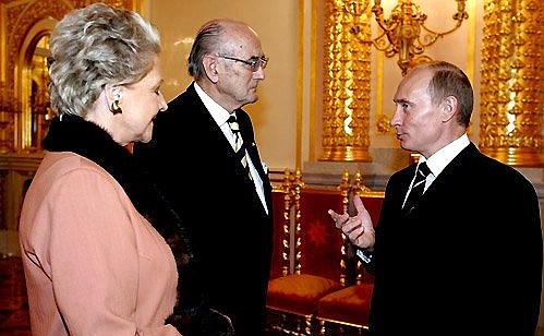 GEORGE\'S HALL, GRAND KREMLIN PALACE. With Prince Dmitrii Romanov and his spouse at a state reception devoted to National Unity Day.